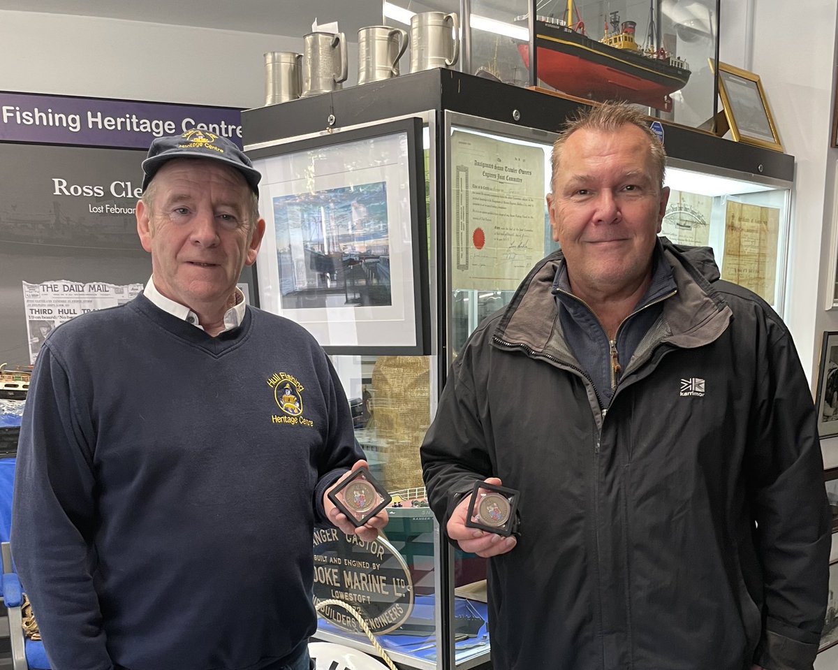 This morning I handed over the remaining <a href="/LordAward/">Lord Mayor’s Civic Crown Award</a> to Jerry Thompson of Bullnose Fishing Heritage Museum. Jerry’s extensive database will ensure that the Crowns will find the families of those lost on the Lorella, Rodrigo trawlers.