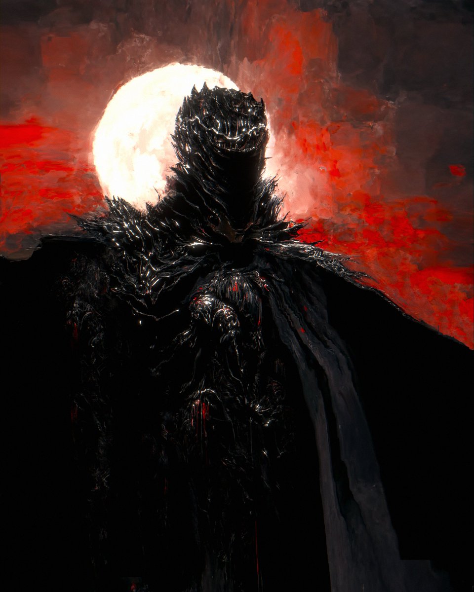 One more AI stuf. Just testing (in July) #midjourneyAi 
Promt #Berserk + #darksouls . Yep the same thing but now this black knigh is character from my dark fantasy "universe"👨‍🌾