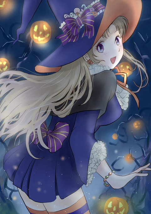ハロウィンイラスト早すぎ? エフェクト練習中です  #sns秋の芸術祭2022 #イラスト #ハロウィン #Halloween