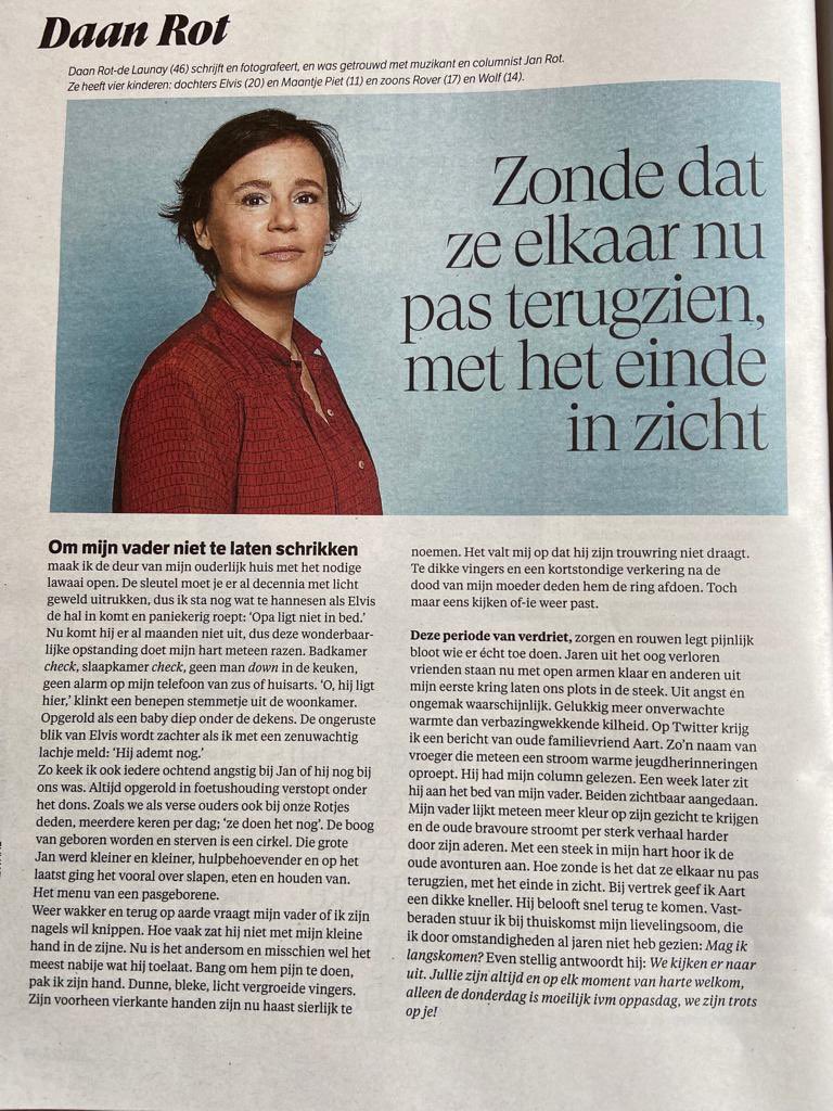 PoelmanJos's tweet photo. ‘De boog van geboren worden en sterven is een cirkel. Die grote Jan werd kleiner en kleiner, hulpbehoevender en op het laatst ging hetvooral over slapen, eten en houden van. Het menu van een pasgeborene’. Mooie column van Daan Rot in AD 17-09-22. #JanRot #DaanRot @maandagdaandag https://t.co/PoahRy8zKB