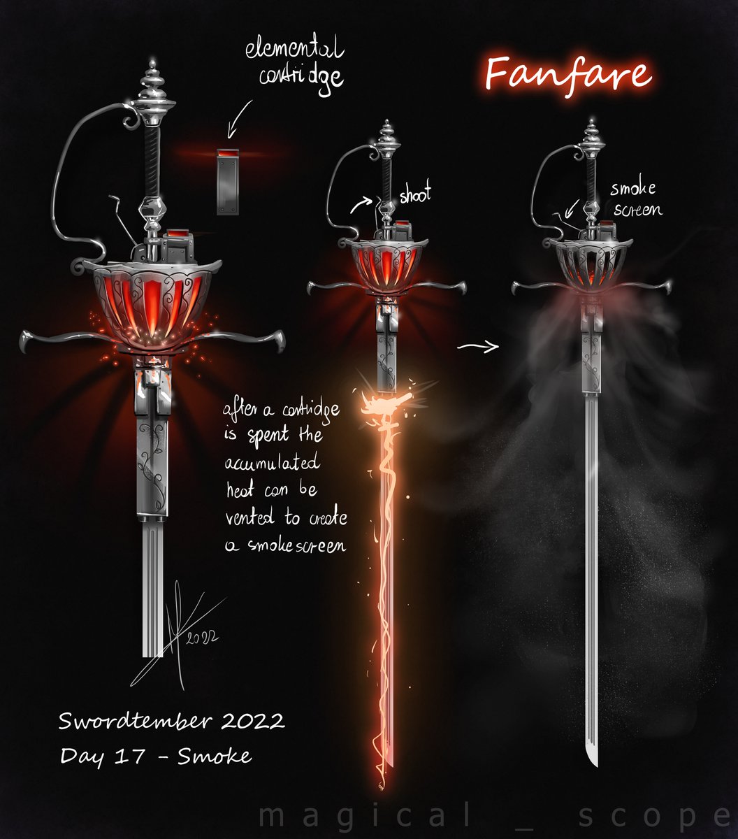 magical_scope's tweet photo. Swordtember 2022 day 17: Smoke
Fanfare https://t.co/dcuVsjAdbk
