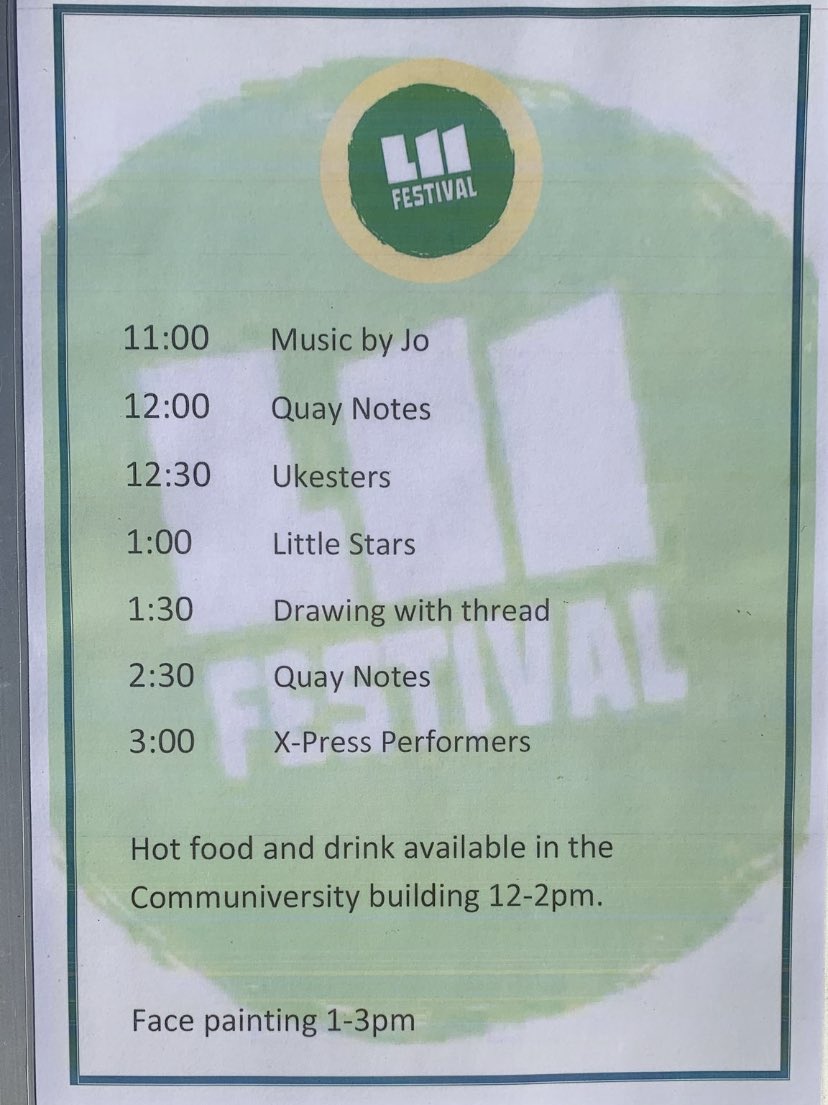 slzfw21's tweet photo. ⁦@slzfw21⁩ are at the L11 festival all day today https://t.co/N6DHUbT8ox