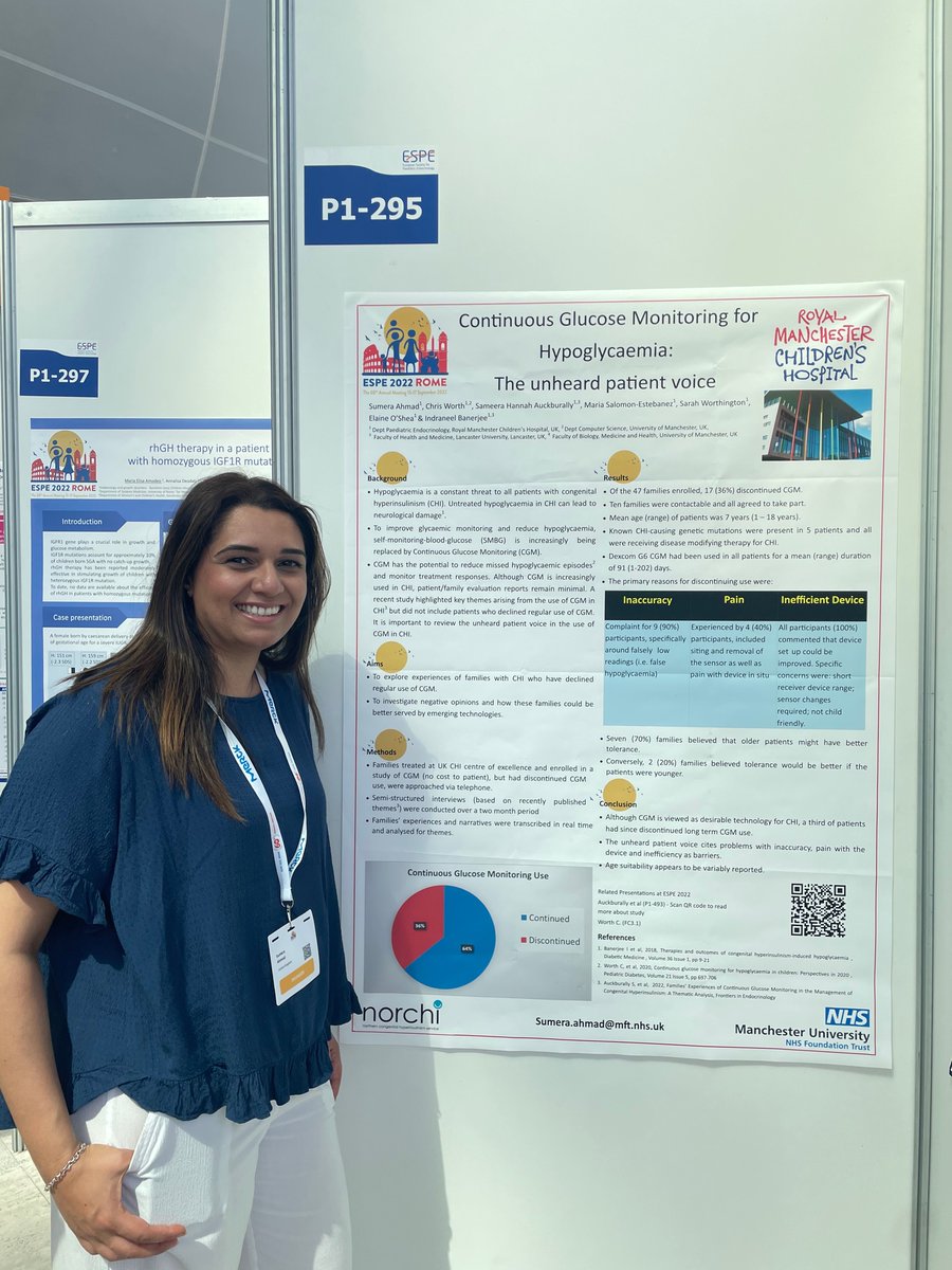 Well done <a href="/sumera_nazar/">Sumera nazar</a>!! Great poster at #ESPE2022 exploring patients’ views of the barriers to regular use of #CGM in #hyperinsulinism 👏🏽👏🏽👏🏽
<a href="/congenitalhi/">CHI</a>