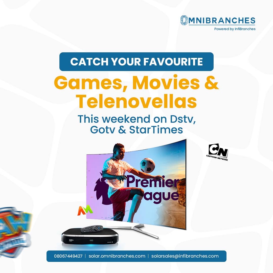 FaziPay's tweet photo. Don't miss your favorite Telenovela, Games on DStv/GOtv/StarTimes. 

Renew your subscription with the nearest Omnibranches agent

#infibranches #omnibranches #energy #nef #renewableenergy #fintech #bbnaija #finance #atm #solar #techgenerator #nepa #nigeria https://t.co/Ge171NZPg8