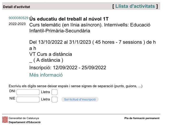 CollaClic's tweet image. Curs “Ús educatiu del treball al núvol” ☁️👩🏻‍💻☁️
#GWorkspace #Classroom #Corubrics #Autocrat #Edpuzzle #Padlet 
inclòs a l’oferta formativa de la @xtec
#CompetènciaDigital

👩🏻‍💻telemàtic
🕒 45 hores
📅 inscripcions fins el 25/09
🔗 ja.cat/VPtek

No et quedis sense plaça❗️