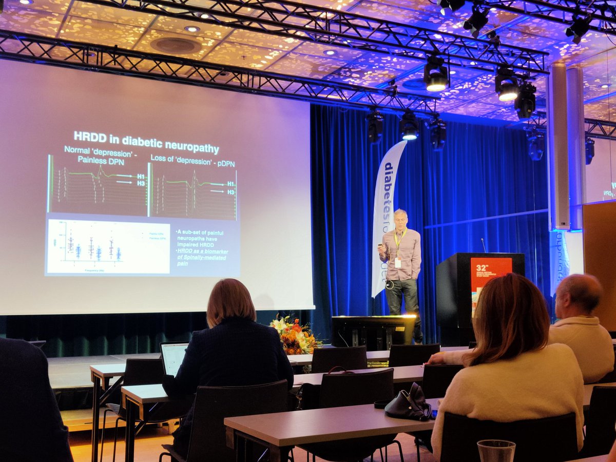 GroupENA's tweet photo. Dr Andrew Marshall @Neurodiab_eu in 🇳🇴 showed evidence of #spinal #disinhibition in human #painful #diabetic #neuropathy. A mechanistically-appropriate pain phenotype. A promising #biomarker to predict response to existing therapies in #clinicaltrials https://t.co/ynKqgdDvG9