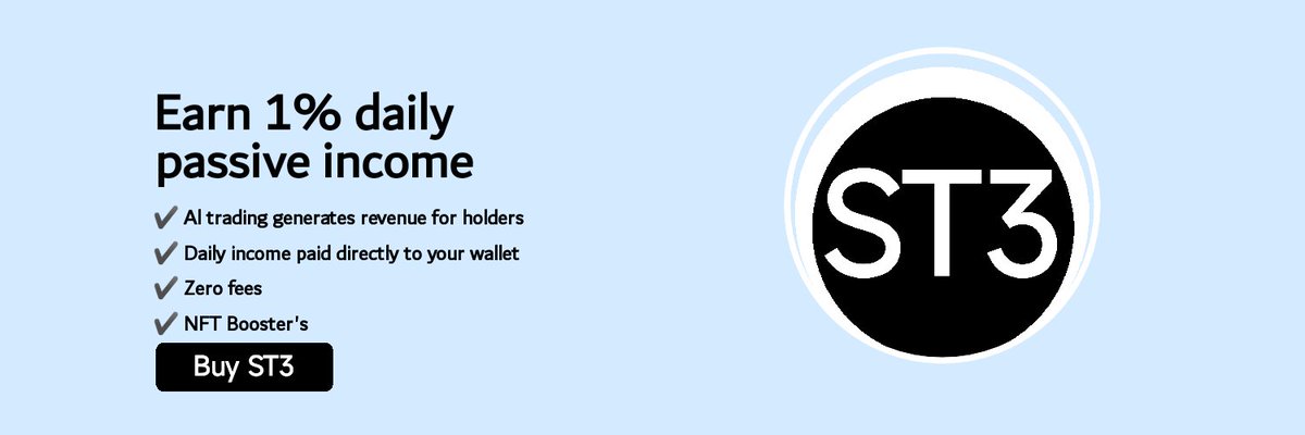 StableEarn's tweet image. Holding ST3 is the best way to earn passive income from AI bot trading. Earn daily compound interest simply by holding ST3 in your wallet.

Stable Earn is 100% free to use. 

We are coming very soon. 

#optimus #optimusfork #passiveincome #DeFiProject #dogechain #tombfork $opt2