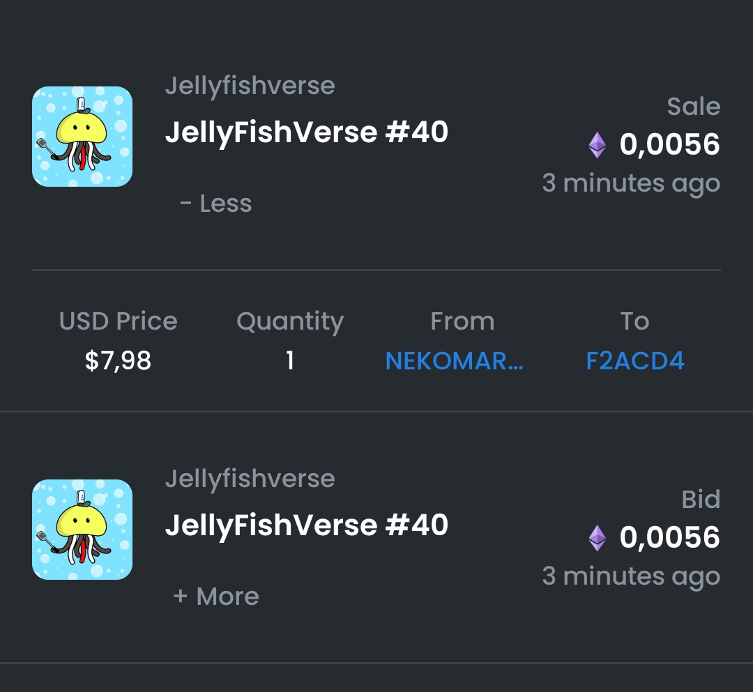 🔥 RESOLD 🔥 JellyFishVerse #89 From @nekomaruNFT to @christa_platts 🥳 Thank you new owner & welcome to Jelly Family 😍🥰❤️ #JellyFishVerse #nft #NFTCommunity #nftindonesia #nftcollectors #NFTCollection