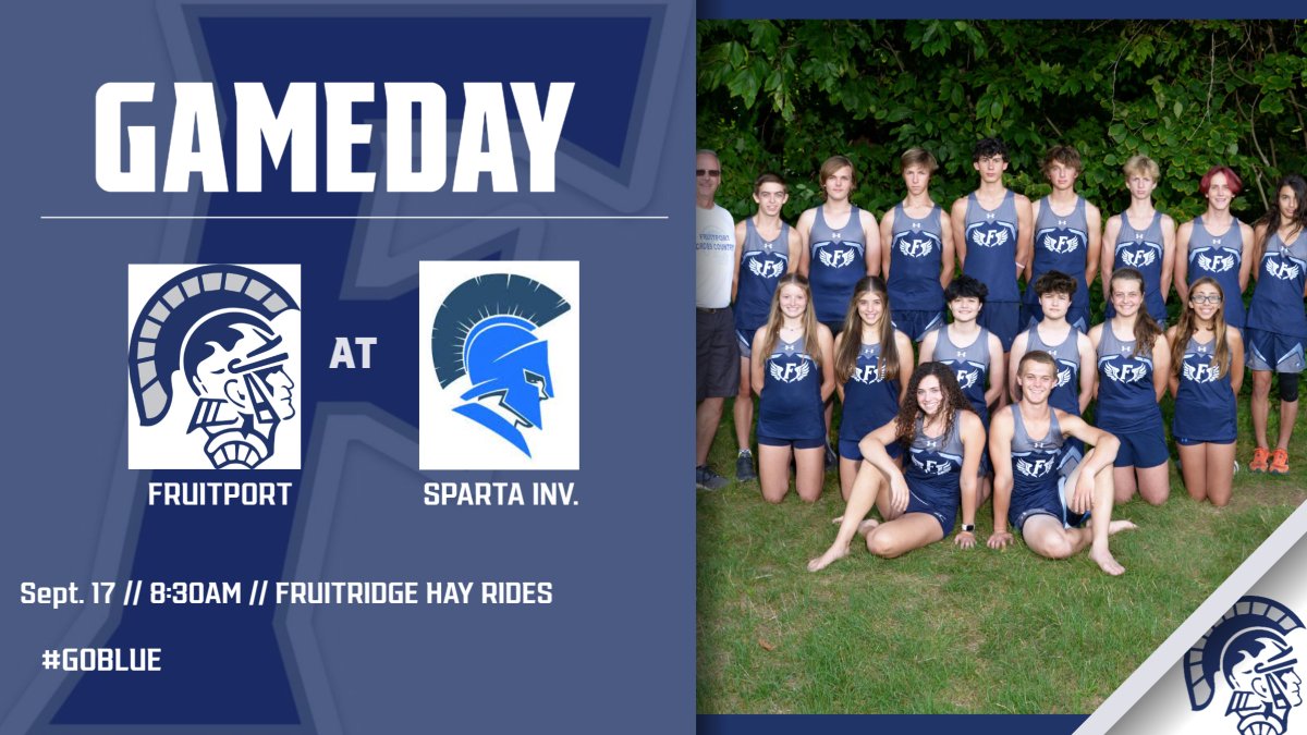 Trojan Cross Country Meet Day!
Fruitport at Sparta Inv.
8:30am- Boys Race
8:32am- Girls Races
AT Fruitridge Hay Rides

Go Blue!