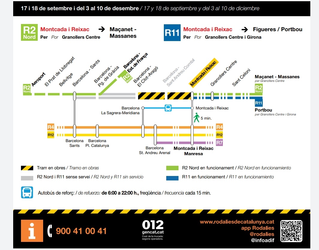 Alitaber's tweet photo. @rod11cat @rodalies no destina recursos a informar correctament ni el primer día... Missatge tallat. 
🚧per aquest cap de setmana i del 3 al 10 de desembre https://t.co/WduhKkSeqv