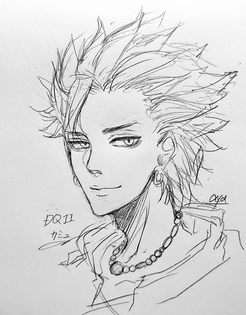 ★リプ来たキャラの顔だけ描く①

・うたプリの那月
・DQ11のカミュ

シャーペン描きで雑ですが、描かせて頂きありがとうございました! 