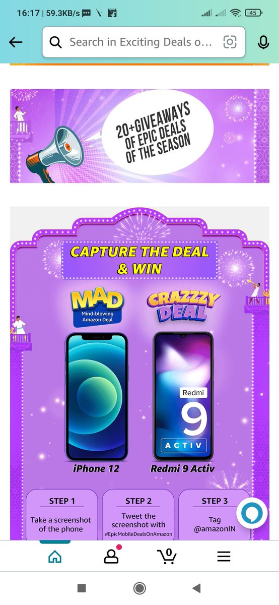 #EpicMobileDealOnAmazon
<a href="/amazonIN/">Amazon India</a> 
Mad Mind Blowing Amazon Deal