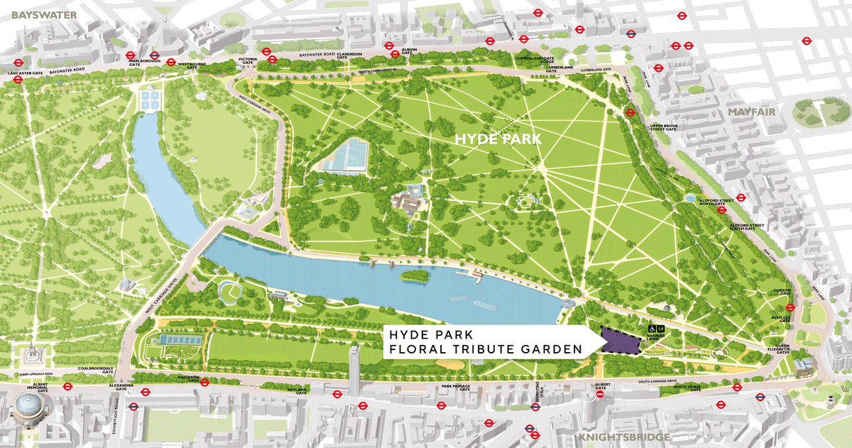 theroyalparks's tweet photo. St James's Park, The Green Park and the areas around Buckingham Palace are exceptionally busy. If you are coming to lay flowers, there is a Floral Tribute Garden in Hyde Park. Find out more on laying laying floral tributes ➡️ https://t.co/gaS4g6FBw1 https://t.co/7OOfFzcVwi
