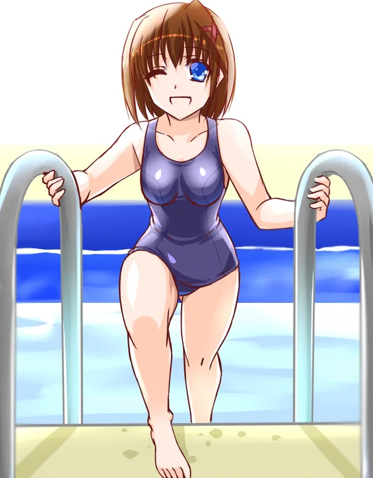 スク水シリーズ #リリカルなのは #なのは #フェイト #はやて #ヴィータ #スク水  