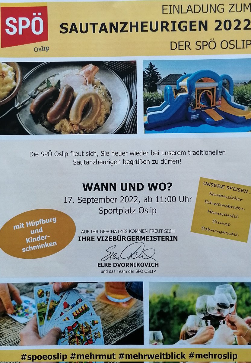 Oslip_Uzlop's tweet image. Heute in #Oslip: #Sautanz-Heuriger der SPOE Oslip