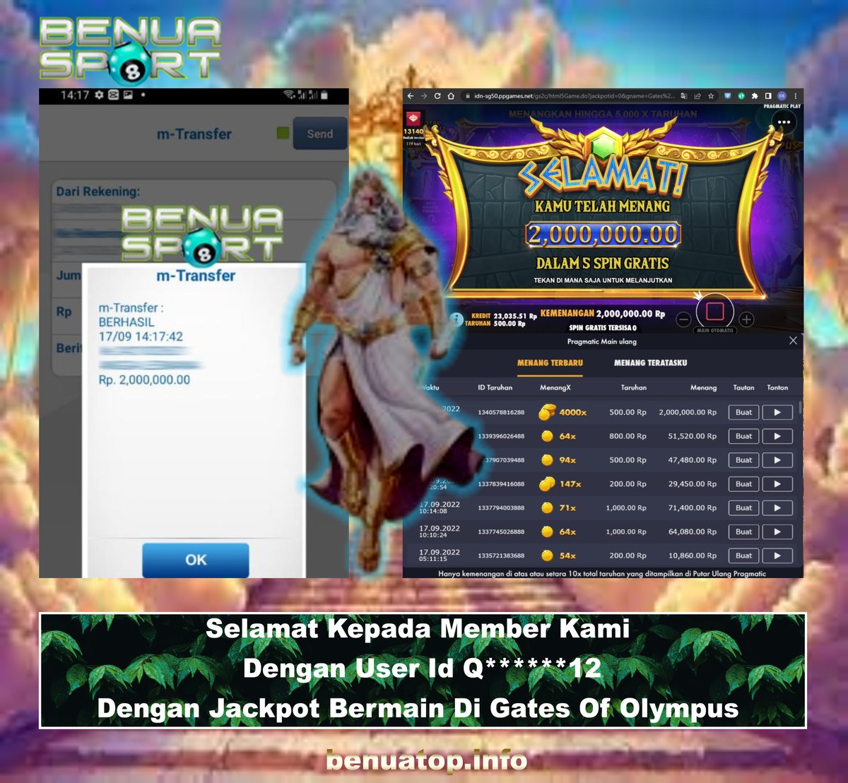 SVenneta's tweet photo. Bukti kemenangan member benuasport, deposit 50.000 jadi 2.000.000 gacorr abiezzzz 
stake : 500 perak 😱
♦ Klik dan daftar Sekarang 
👇
https://t.co/0jJupK8uvx

#benuasport #pragmaticplay #gatesofolympus #jackpot #slotters #slotonline #judionline #gacor #cuan https://t.co/arfspeIvOj