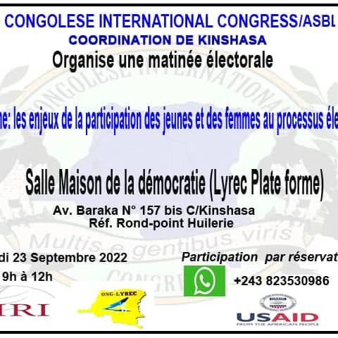 CongoleseAsbl's tweet photo. Bonjour à tous,
Un thème qui attire la curiosité... Plus de détails contactés le numéro sur l'affiche.
 J'ai hâte pas toi ?
Réservez votre place au  0823530986
#CIC toujours 🔥
#lyrec
#USAID
#IrishTwitter https://t.co/ZX3G6B7joF
