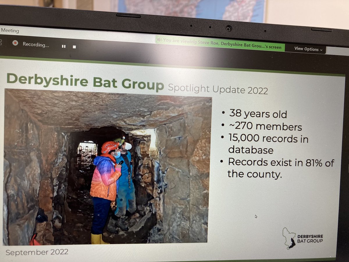 bats_w_borders's tweet photo. Talk 6 - @SteveRoeBatMan talks about the great work carried out by a very active and vibrant 38 year old @derbyshirebats - lots of opportunities with a network of caves and historical buildings #roost counts #walks and #talks and benefits of lots of #batdata ๐ฆ #batworld https://t.co/z7Lm2w629d