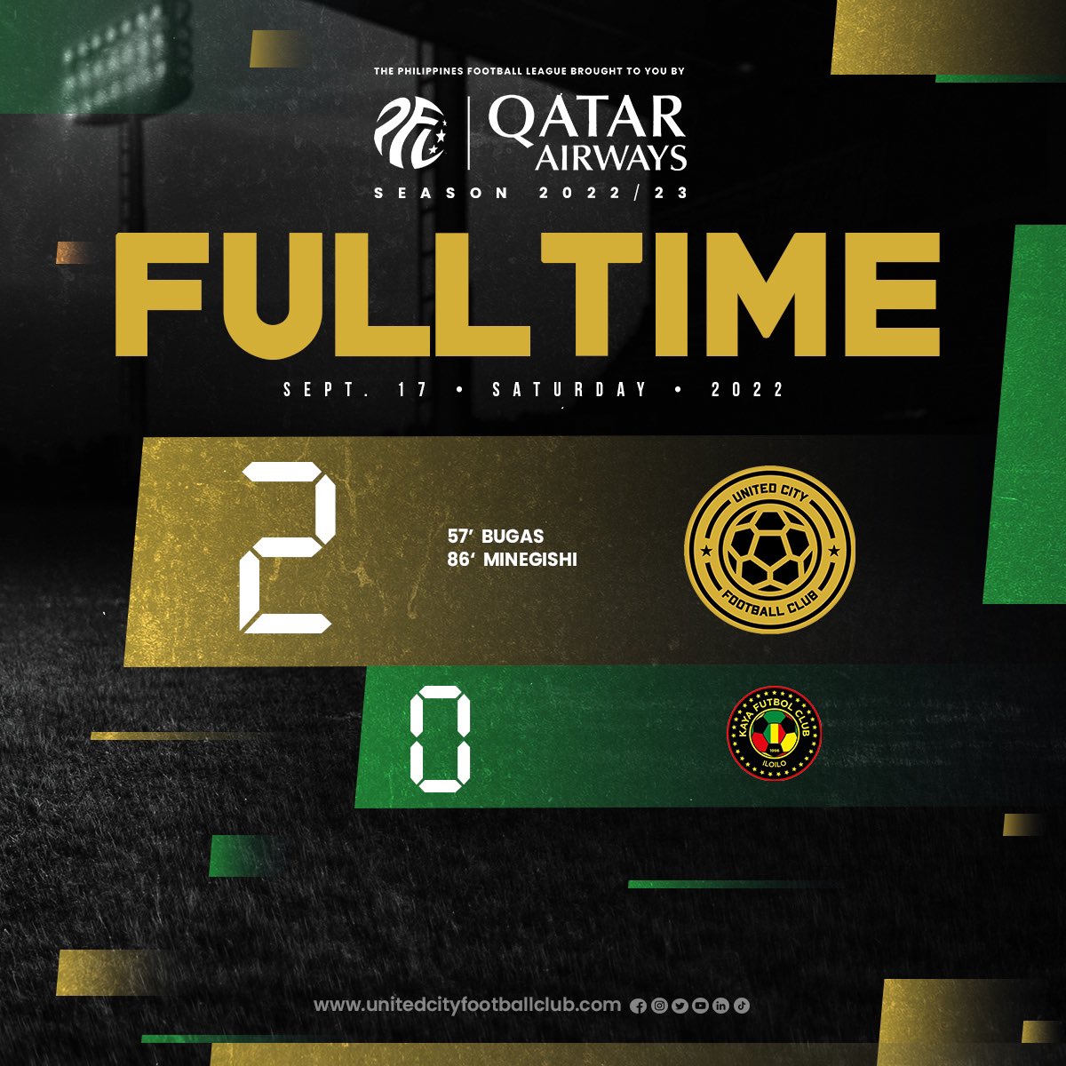 A solid performance of our boys today in our 2-0 win against Kaya Iloilo cements our ambition of winning another PFL league title this season.