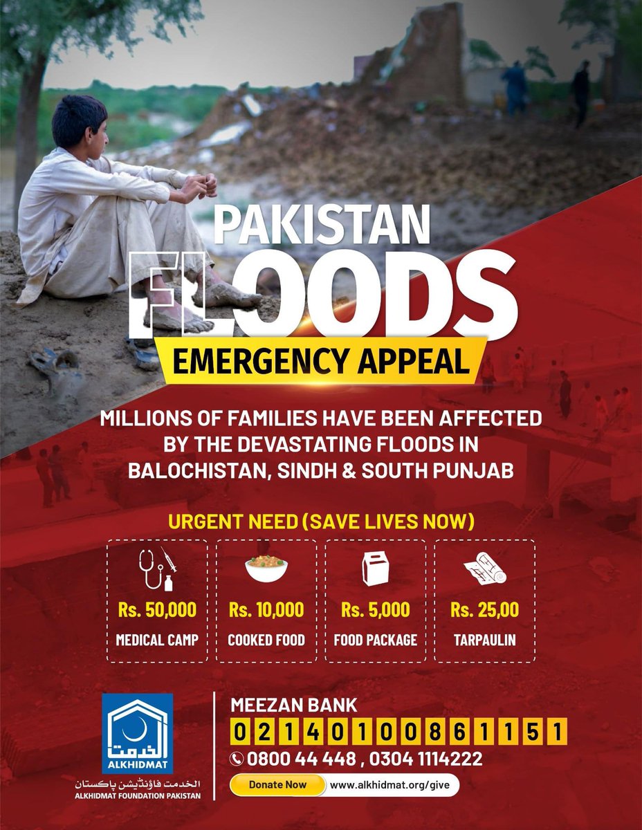 Alinanasir01's tweet photo. Join hands with @AlkhidmatOrg to help the affected people.
#AlkhidmatFloodResponse https://t.co/T8uEPV6V7c
