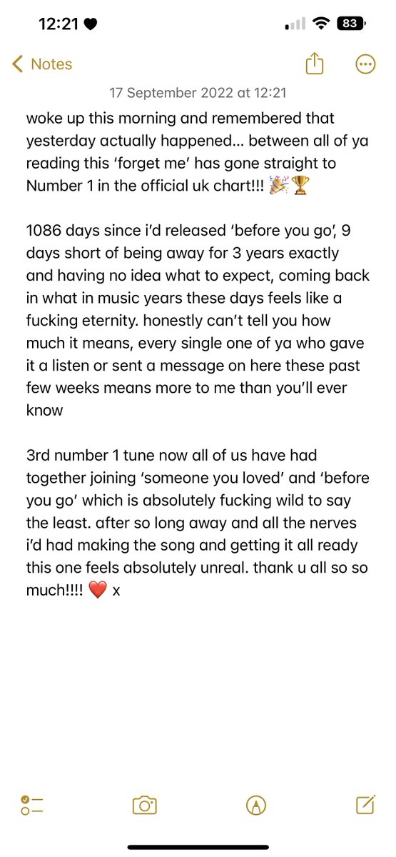 LewisCapaldi's tweet photo. thank you ❤️ https://t.co/6r1xMgeH0D