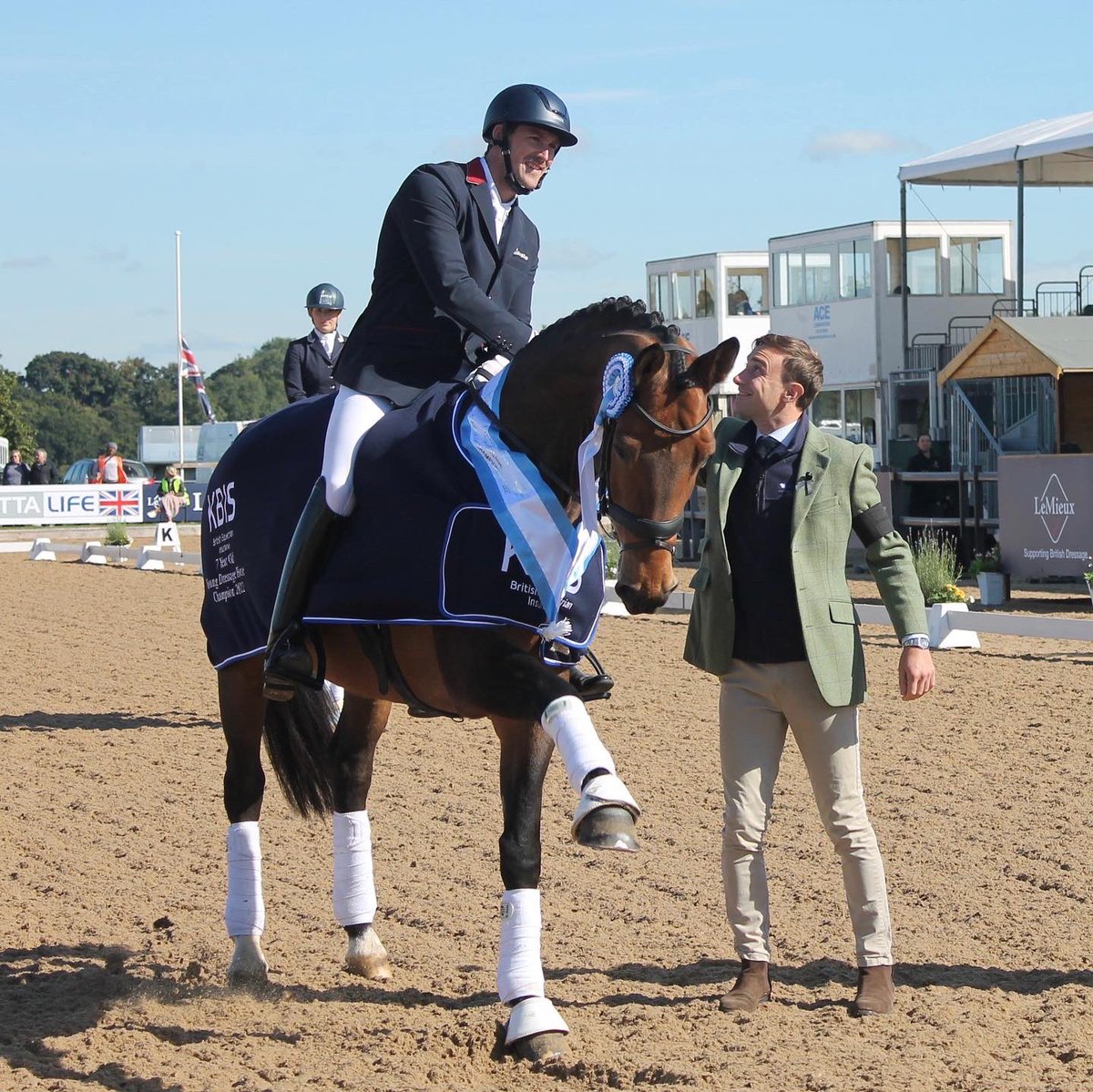 KBISInsurance's tweet photo. Congratulations to our first ever KBIS Young Dressage Horse 7 Year Old Champions, Michael Eilberg &amp; MSJ Encore 👏👏

They took the top spot with a whopping 78.90% 🏆 

@britishdressage @horsehealthcouk 

#insurewithKBIS https://t.co/c5H00kxFqS