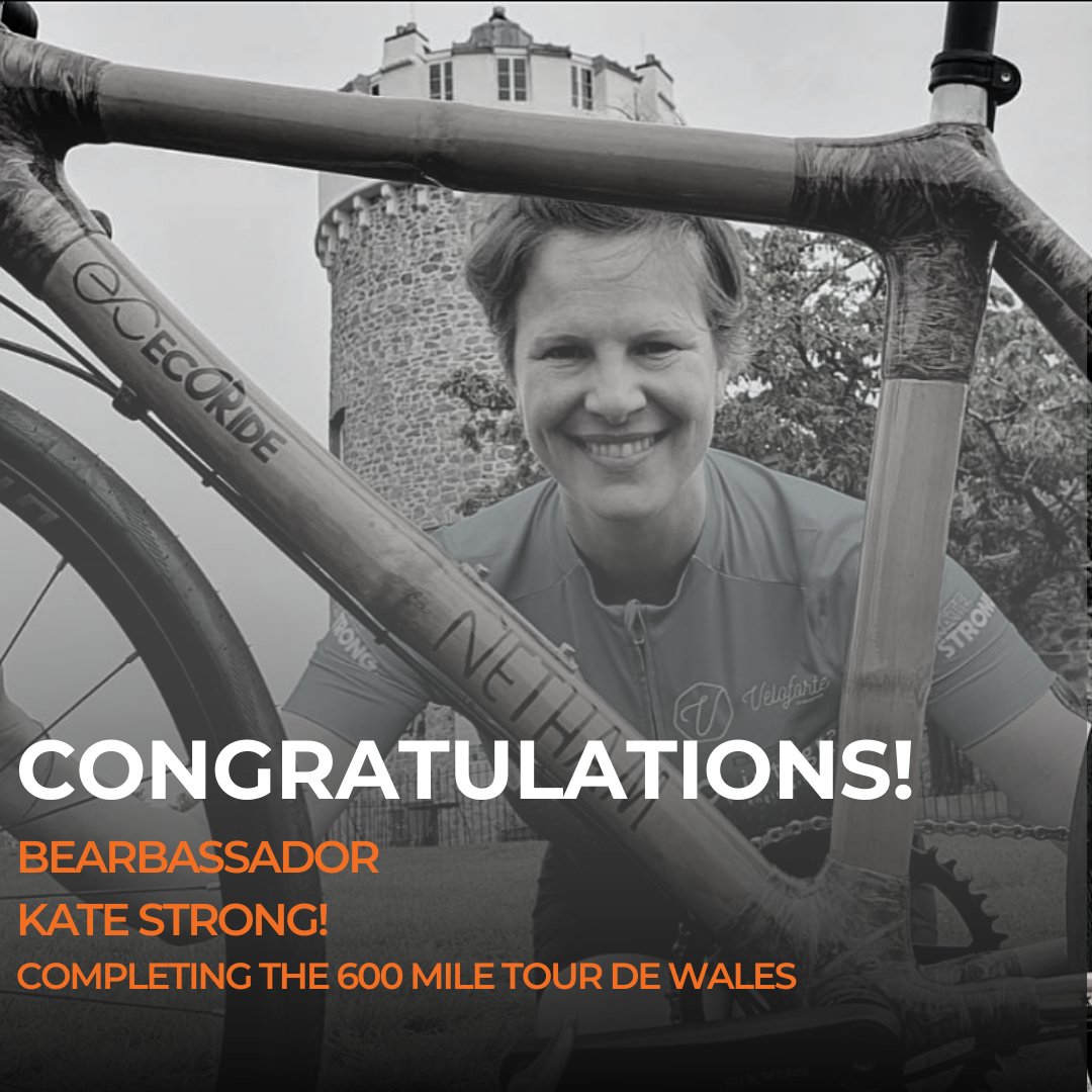 Congratulations to Bearbassador @Kate Strong on completing your Tour De Wales! 🥳 Incredible work pushing through a knee injury to finish strong on the last day! All for a great cause, raising money for mental health and suicide prevention for Big Moose charity 👏🚵‍♀️