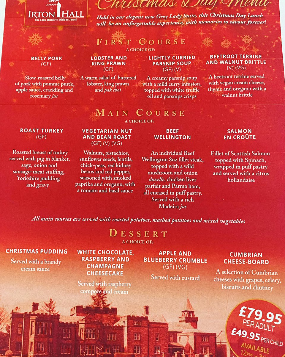 irtonhall's tweet photo. Bookings now being taken for our Christmas Day Dinner…call 019467 26025 🎅🎄

#Christmas2022 #stressfree #IrtonHall #GreyLady https://t.co/jHIsg2JkG6
