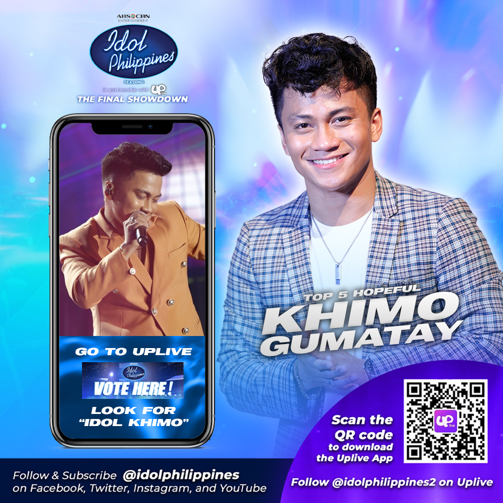 idolphilippines's tweet photo. Idolkada &amp; Uplivers! Deserve ba ni #IdolKhimo na makapasok sa The Final 3? 

Make sure to collect Vote Credits para makabato via Uplive! 

#IdolPH2TheFinalShowdown 

🔗 Watch here LIVE: https://t.co/sVWCp1yADM

🔗 TO VOTE, download the Uplive app: https://t.co/oVVd73STdq https://t.co/yW1vSywsNV