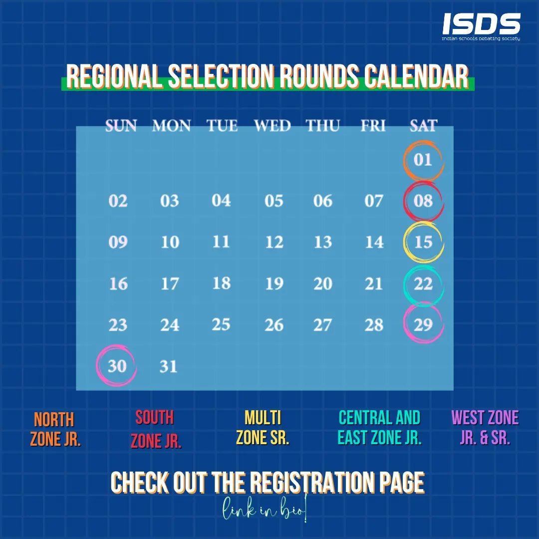 TeamIndiaWSDC's tweet photo. Announcing the National Selections process for the Indian Debating Squad 2022-23!

Registrations for Stage 1, our regional selection rounds are open now, join us in October by clicking here to register: https://t.co/I4XD0xnv4K

#NationalSelections22
#TeamIndiaWSDC
#GetInYourZone https://t.co/KIoclG1pik