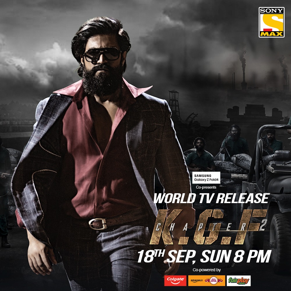 movielovers1021's tweet photo. #WorldTVRelease of #KGFChapter2 18th September 8 PM, only on #SonyMAX.
#KGF2OnSonyMAX #KGF2 #RockingStarYash #Yash #RockyIsBack https://t.co/xXDRVhFvVc