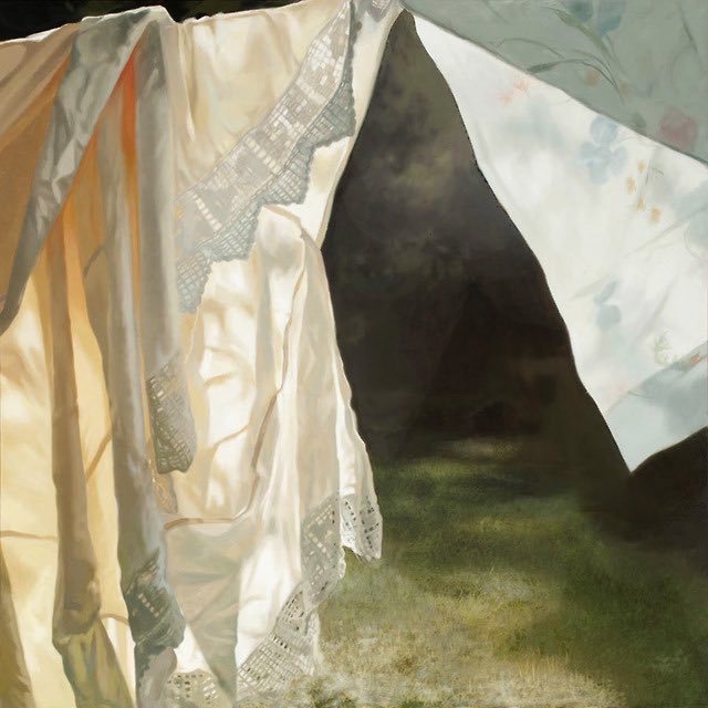 La fuerza evocadora de las prendas tendidas al sol en los lienzos de Cindy Rizza ✨