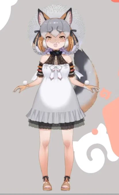 立ち絵元動物みたいに等身低めでずんぐり感あるの好きすぎる…#シマハイ新衣装 
