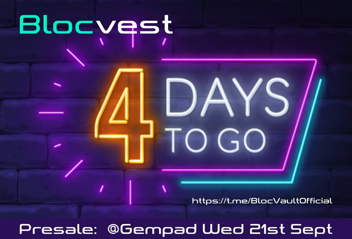 🔥🔥A WORLDS FIRST.🔥🔥 

Blocvest Triple Vault.  
Earn passive income, Compound daily.                       
5 DAYS TO GO. BSCs First hyper launch 
<a href="/TheGemPad/">𝗚𝗲𝗺𝗣𝗮𝗱</a> <a href="/OfficialTravlad/">Travladd Crypto 𐤊</a> <a href="/GollumsGems/">GG</a> <a href="/CaesarsCalls/">David Grokenshtein</a> <a href="/cryptogems555/">Crypto GEMs 📈🚀</a> <a href="/AlexandrusHere/">Alexandrus 🔥</a>