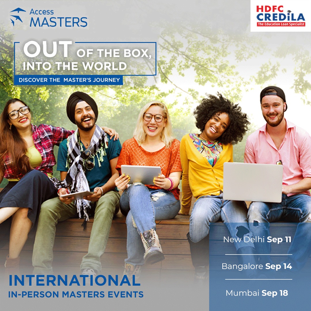 CredilaFinserv's tweet photo. Access Masters is back in India! High-ranked business schools are coming to meet you in-person in the three following locations: New Delhi, Bangalore, Mumbai.
Register for free here: https://t.co/OcE4CNSb4s
#HDFCCredila #Masters #MastersEducation #MastersLife #AccessMasters https://t.co/UJX94q4SAN