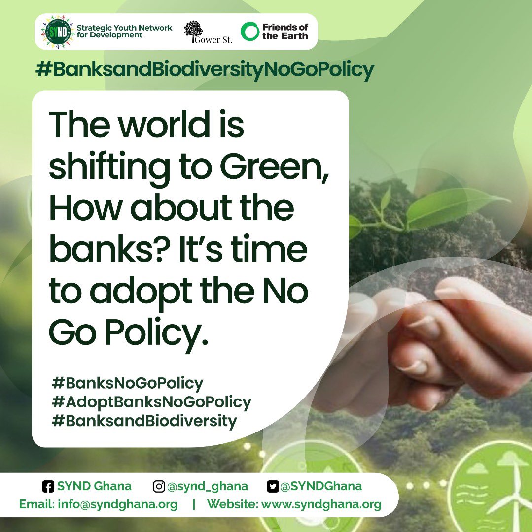 Currency is the medium of exchange for goods and services. Can "green" do that?

#BanksandBiodiversityNoGoPolicy 
#BanksNoGoPolicy 
#AdoptBanksNoGoPolicy 
#BanksandBiodiversity 
<a href="/IsraelinGhana/">Israel In Ghana</a> <a href="/thebankofghana/">Bank of Ghana</a>  <a href="/fidelitybankgh/">Fidelity Bank Ghana</a> <a href="/SYNDGhana/">Strategic Youth Network For Development(SYND)</a>