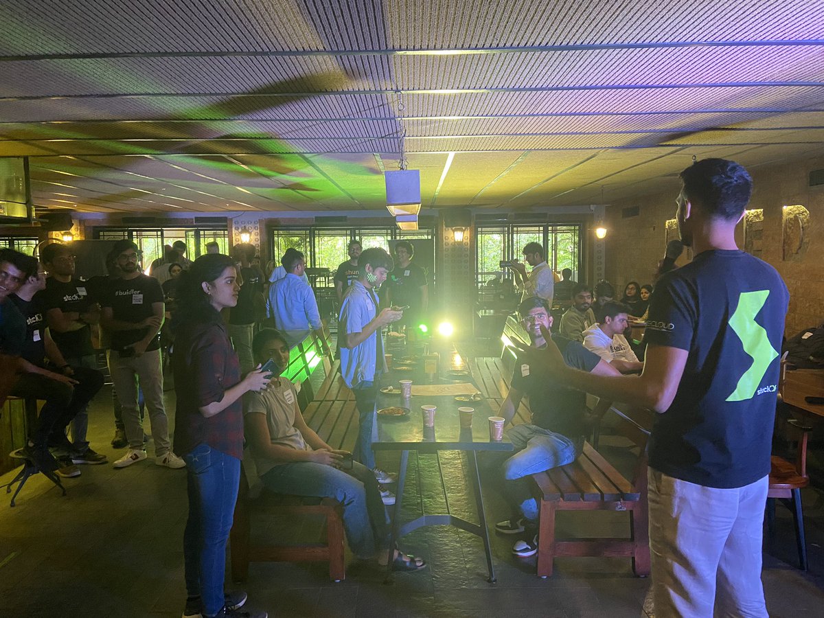 santoshpanda's tweet photo. Thanks @DeployOnStackOS for the Bengaluru Meetup. It was fantastic to meet Web3 Doers! 💜

Finally meeting in person: @VishnuKorde 🙌

Thx a ton @brianbhargav for the invitation &amp; curating the session.🙏 https://t.co/VaivKuefN4