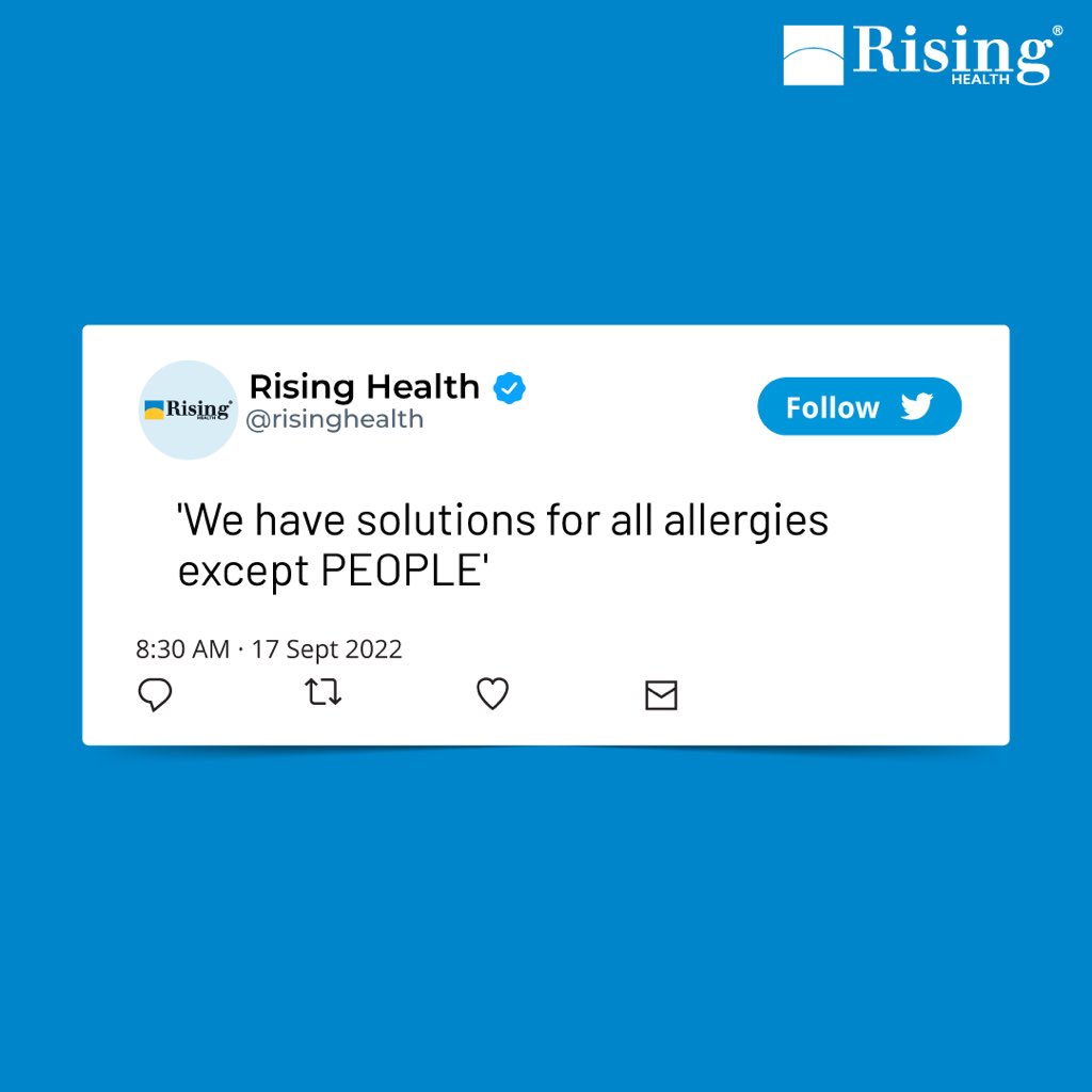 When we say 'we have solutions for all allergies except PEOPLE' we mean it! 
.
.
.
#RisingHealth #healthandwellness #ahealthieryou #healthcare #healthylifestyle #vitamins #supplements #EverydayWellness #wellnessandhealth #wellnessforall #wellness #RisingWellness