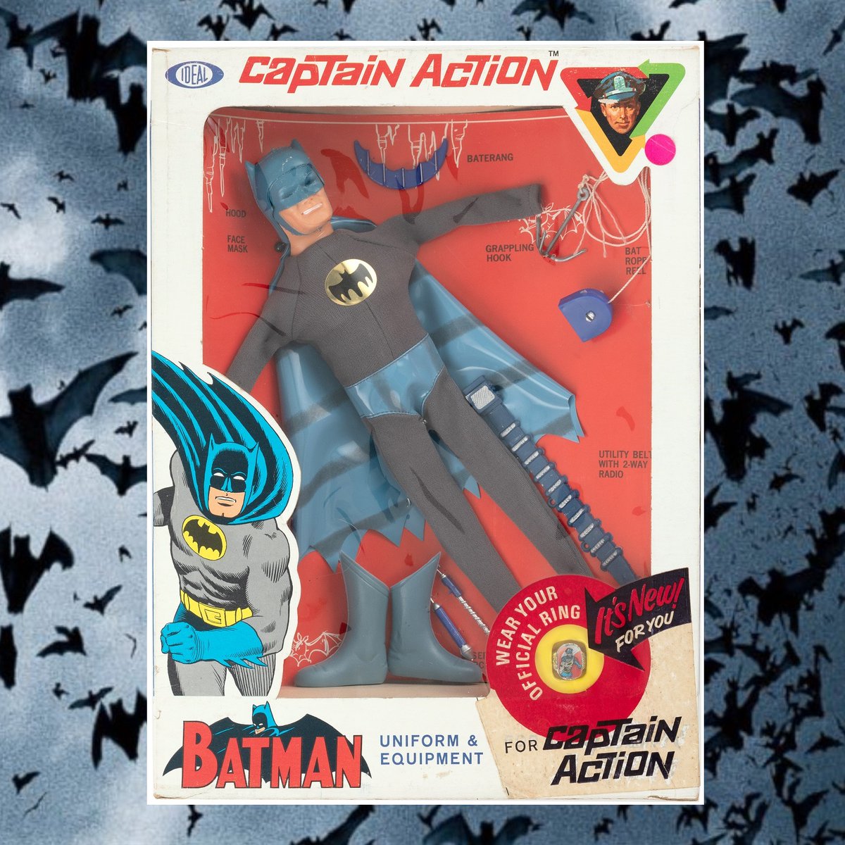 HakesAuctions's tweet photo. SOLD FOR $8,012! #BatmanFans drove the bidding on this coveted #CaptainAction @Batman boxed set at @HakesAuctions! Who doesn't β€οΈ some #Batman? Contact us today to sell yours! π¦π¦π¦
#Ideal #DCComics #actionfigures #OverstreetPriceGuideToBatman #BatmanDay #BatmanDay2022 https://t.co/FIMxr8ZzRg