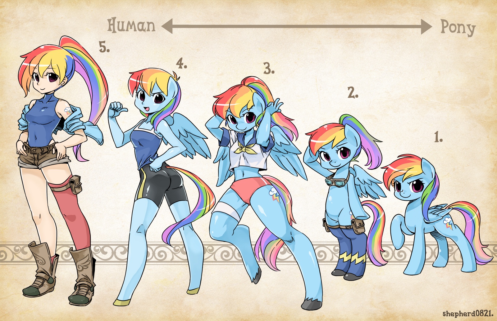 Радуга Дэш Pony-Human