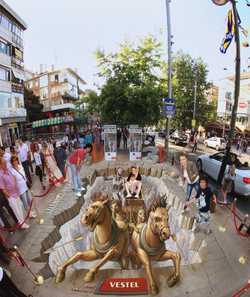 KurtWenner's tweet photo. Runaway Stagecoach
This unusual take on a western theme was done in Istanbul for a large Turkish telecommunications company.
#kurtwenner #3dinteractiveart #3dpavementart #3dstreetpainting #3dexhibition #3dmuseum #3dart #3dstreetart #3dchalkart #3dsidewalkart https://t.co/2KB7o9ior1