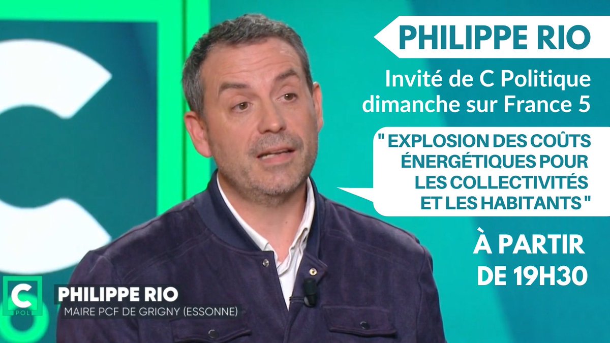Demain soir, je serai l’invité de ⁦<a href="/CPolF5/">C Politique</a>⁩ pour parler de l’explosion des dépenses énergétiques des collectivités suite à notre appel collectif des Maires. Taxons les #superprofits! Développons une maîtrise publique de l’énergie écologique qui fait baisser les factures.