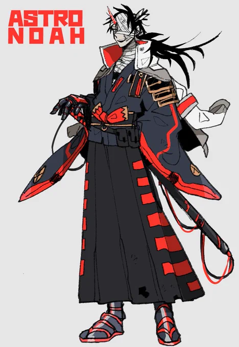#ASTRONOAH_キャラ練り俺の答えはこれや!!!!!(性癖博覧会回転!)・四肢が義肢・すぐ大怪我するのに医務室脱走常連・すぐ暴力に訴える・火属性促進型・ツノのクオーツでよく人をぶっさす 