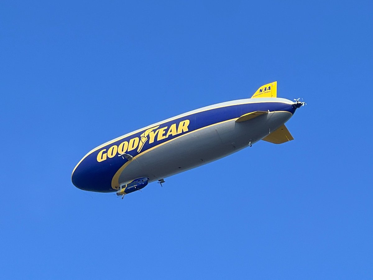 Friendsof38th's tweet photo. Never know what people are going to bring to Cars &amp; Gravy!  Spotted today - @GoodyearBlimp 😮 
#friendsof38th #carsandgravy https://t.co/no0ctbJC42