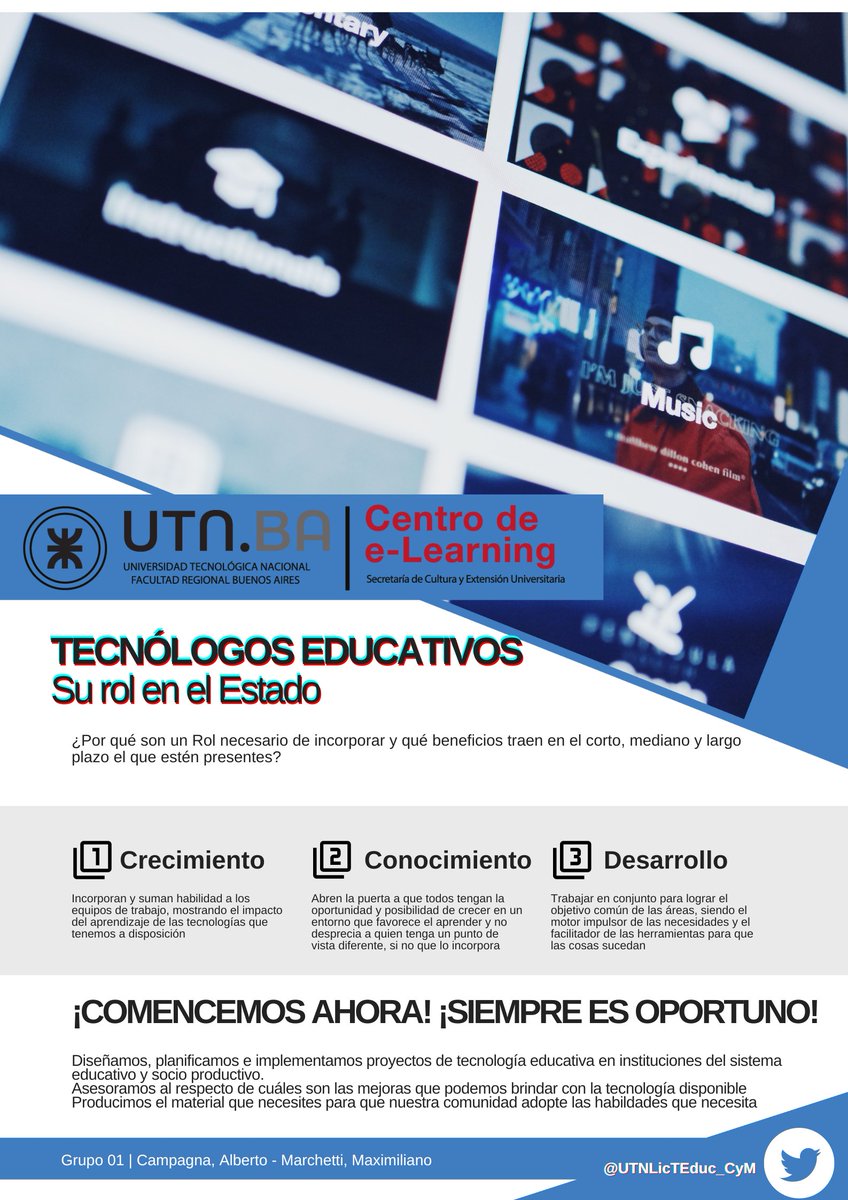 UTNLicTEduc_CyM's tweet photo. ¿Somos nuevos en la vida cotidiana? ¿Solo nos desempeñamos en el rol Privado? 
¡Bienvenidos al cambio con un T.E.! 🎓
@carinaenlinea  @ManuelSer25
#CONVOCATORIAS #ROLTECNOLOGOEDUCATIVO https://t.co/Y1GntOIsH0