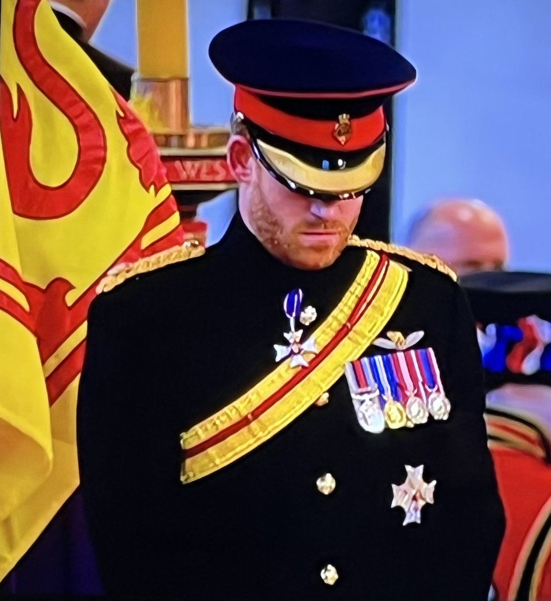 Harry, the nation feels every bit of pride you are showing wearing your military uniform. Massive respect x

 #QueenElizabethII 💙 #PrinceHarry
 #GrandchildrensVigil