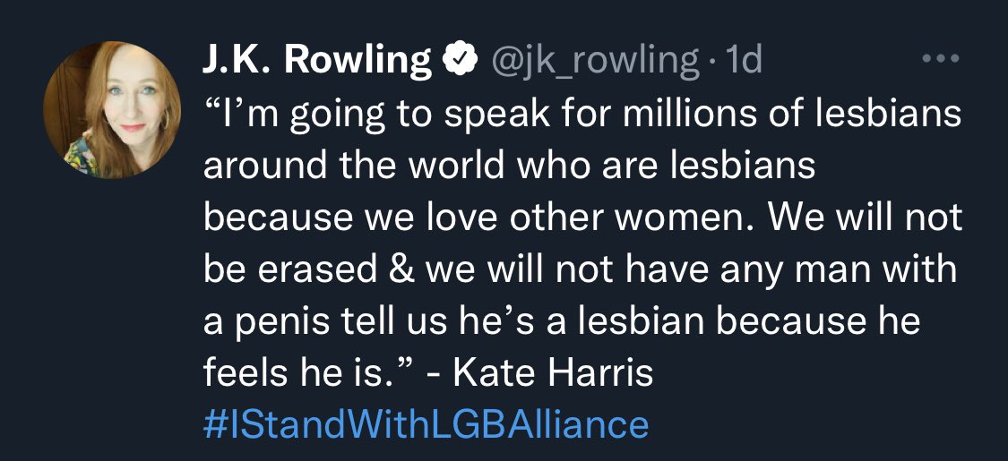 The fact is, there is no demographic more trans-inclusive than cis lesbians. But they’re unfairly associated with transphobia because of a few very outspoken phobes &amp; people like JK using them as a shield.