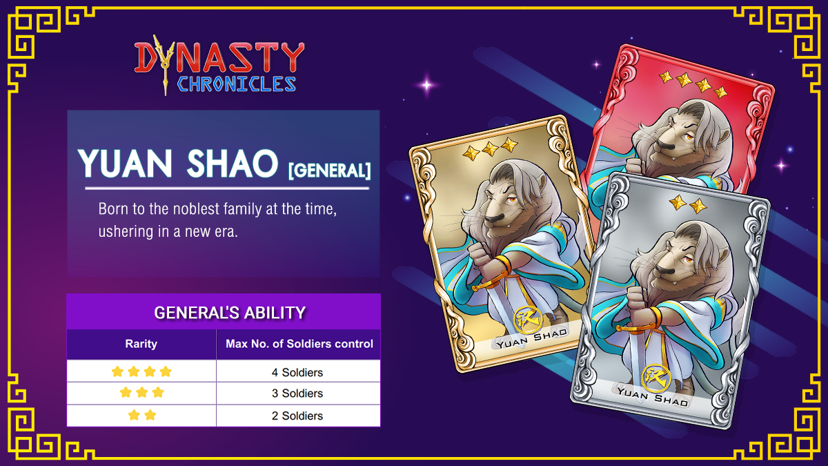🔎 Get to know "Yuan Shao" who was transformed into a "Lion" by the time dimension.

#NFTCommmunity  #NFT #NFTProjects #PlayToEarn #NFTGames #BinanceSmartChain #GameFi #cryptocurrency #P2E #threekingdom