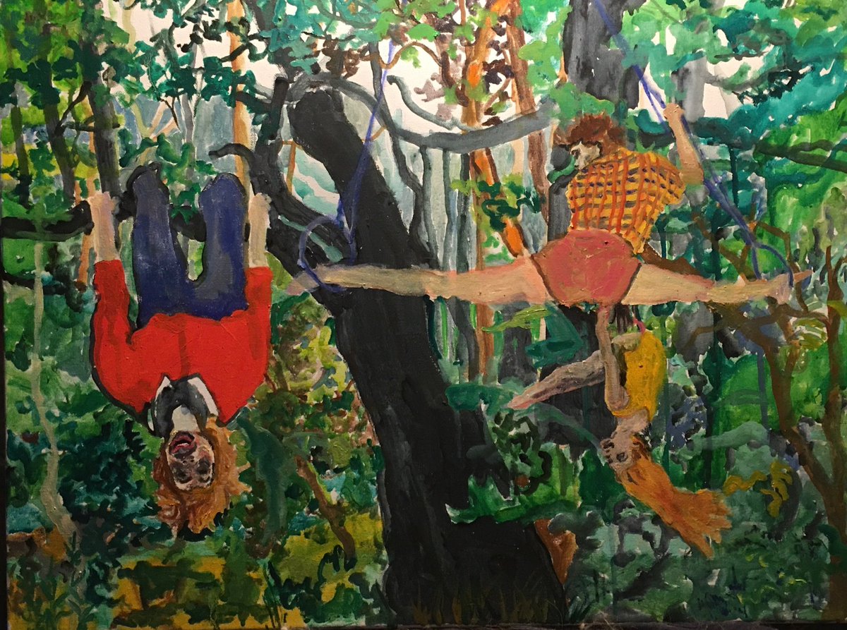 amitallman1's tweet photo. Ami Tallman: wilderness acrobat school
acrylic, tempera, gouache, and oil on canvas
24” x 18 inches
#wilderness #trapeze #acrobat
#amitallman #bluechipaf  #earnesty #irrigourous @rexatious #feyfists #womenartists #prettyviolent #artcentermfa https://t.co/qsYjRE9z5z