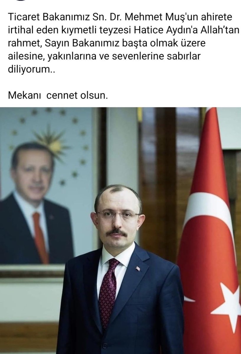 makililer's tweet photo. Ticaret Bakanımız Sn.Dr.Mehmet MUŞ beye  ve yakınlarına başsağlığı ve sabırlar diliyoruz. https://t.co/qEQV23FXtP